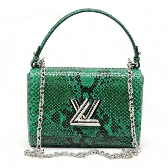 Louis Vuitton Twist MM Green Python $8700 - Picture 2 of 12
